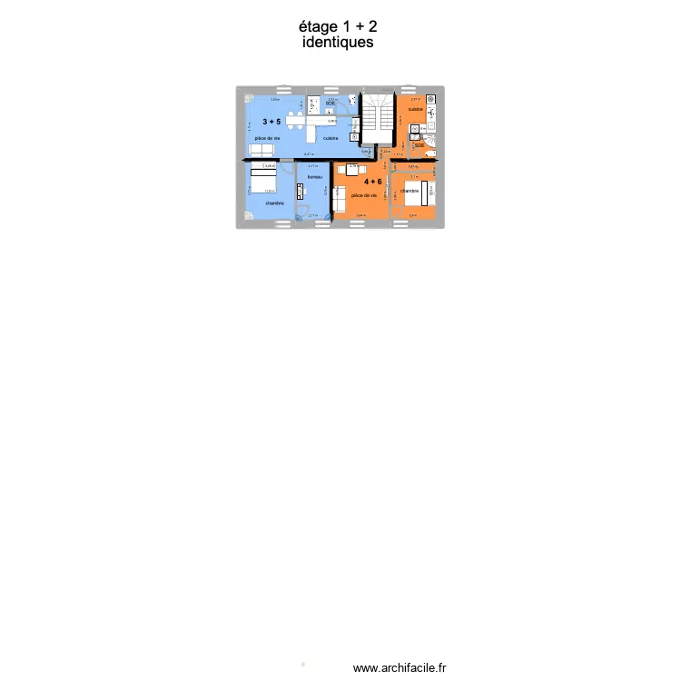 Malesherbes partage plans étage 1 et 2. Plan de 7 et 87 m² Malesherbes partage plans étage 1 et 2. Plan de 7 et 87 m²
