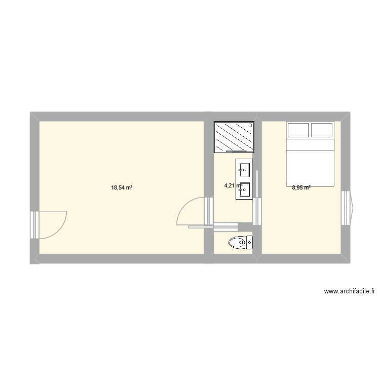 PLAN AGRANDISSEMENT. Plan de 3 pièces et 32 m2