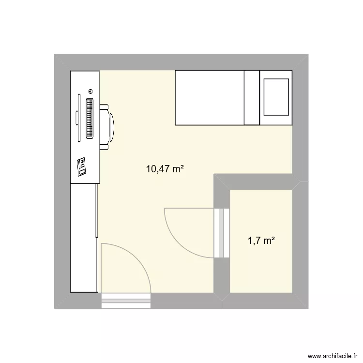 chambre 13m2. Plan de 2 et 12 m² chambre 13m2. Plan de 2 et 12 m²