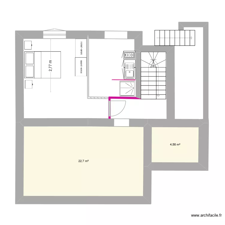 Estelle/Christian2 - SOUS-SOL. Plan de 2  et 27 m²