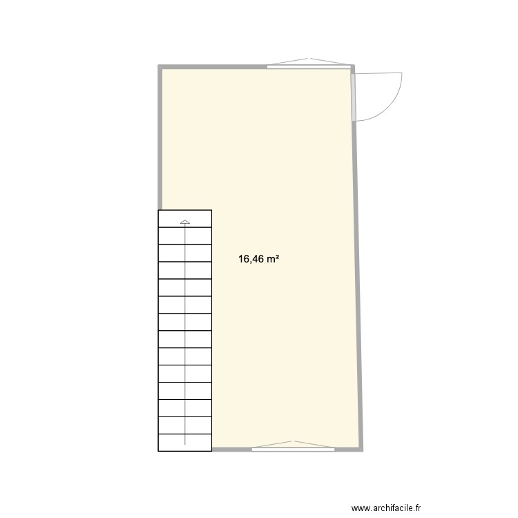 Plan 1er Galerie BA laser 31/01/2024. Plan de 1 pièce et 16 m2