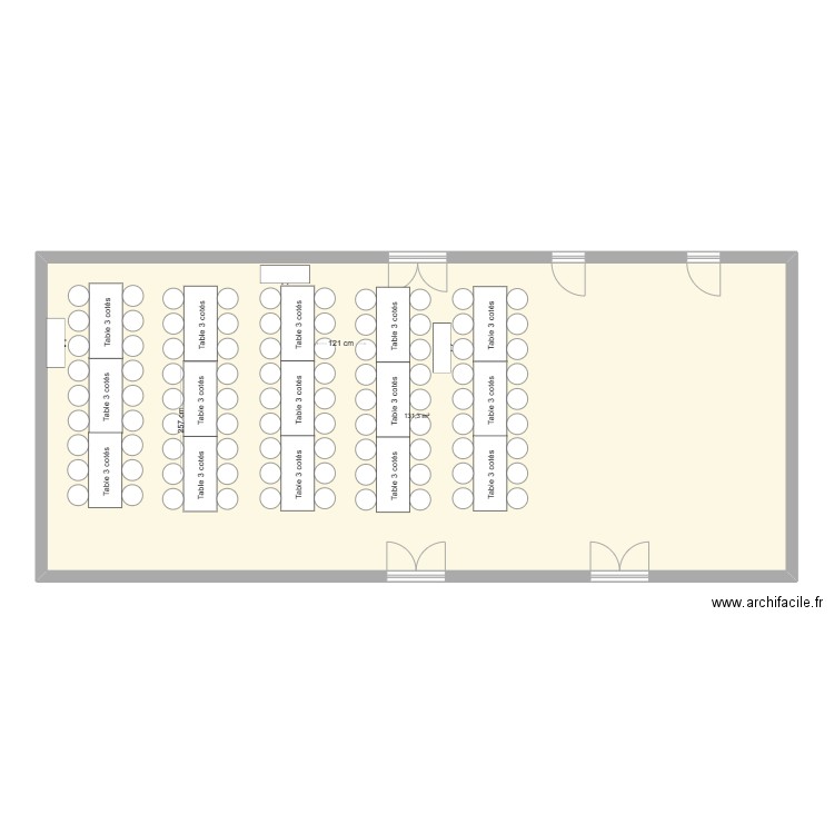 salle la glacerie2. Plan de 1 pièce et 131 m2