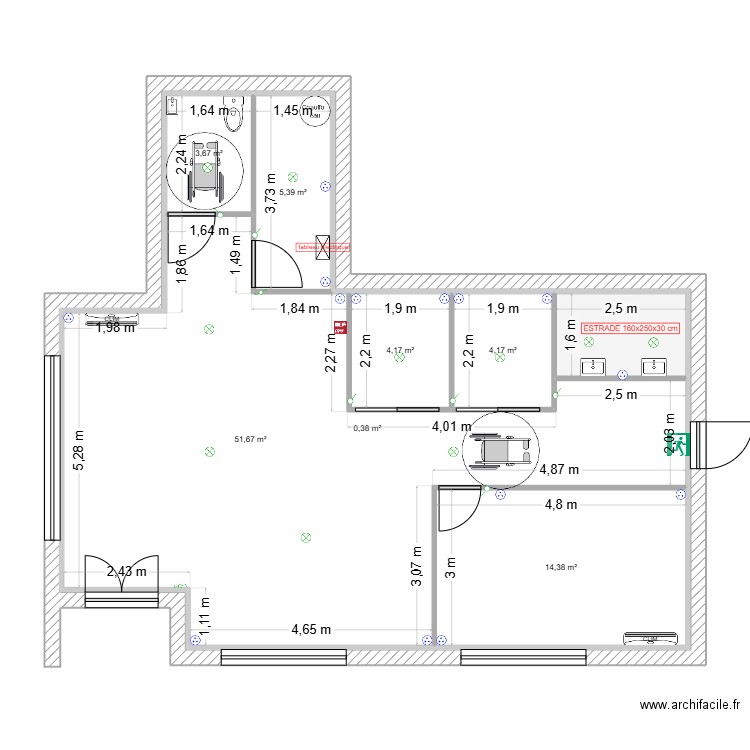 OPHELIE. Plan de 8 pièces et 180 m2