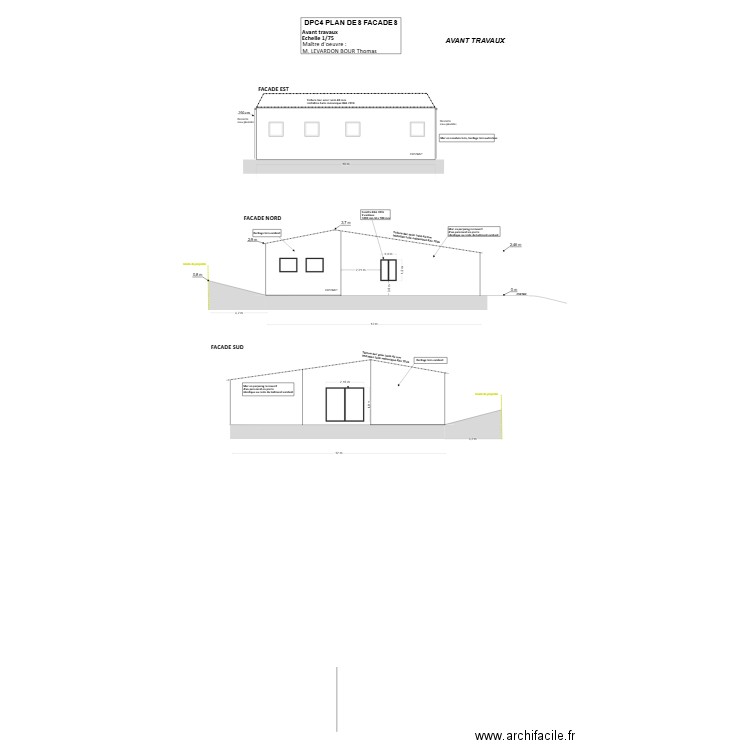 DPC4 PROJET AAA PLAN DES FACADES. Plan de 0 pièce et 0 m2