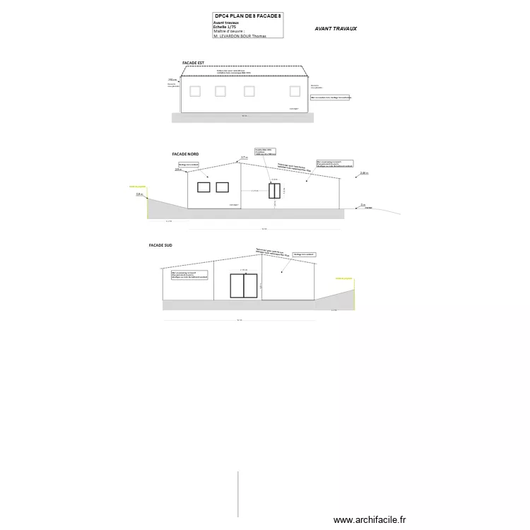 DPC4 PROJET AAA PLAN DES FACADES. Plan de 