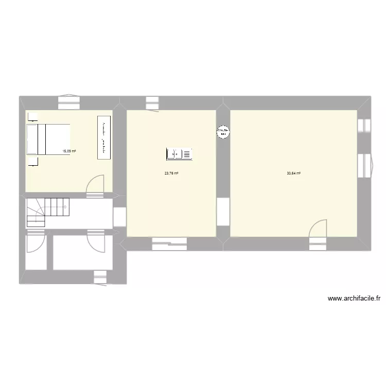 Maison. Plan de 3 et 73 m² Maison. Plan de 3 et 73 m²