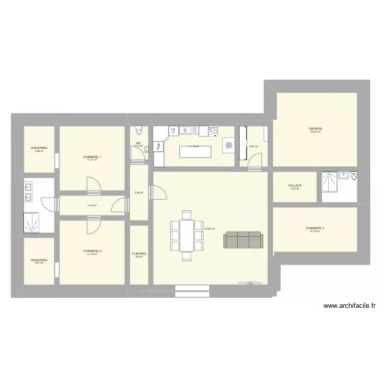 maison 2. Plan de 14 Pièces et 148 m² maison 2. Plan de 14 Pièces et 148 m²