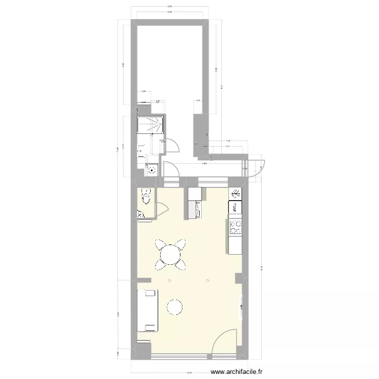 40 Edouard Vaillant modifi&eacute; v2. Plan de 2  et 34 m²