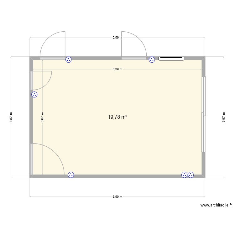 Salle à manger papa. Plan de 1 pièce et 20 m2