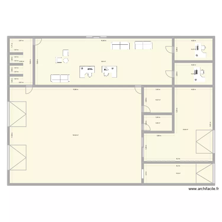 vince omav. Plan de 9  et 406 m²