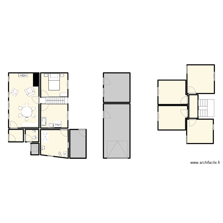 Petite maison 1. Plan de 15 pièces et 131 m2