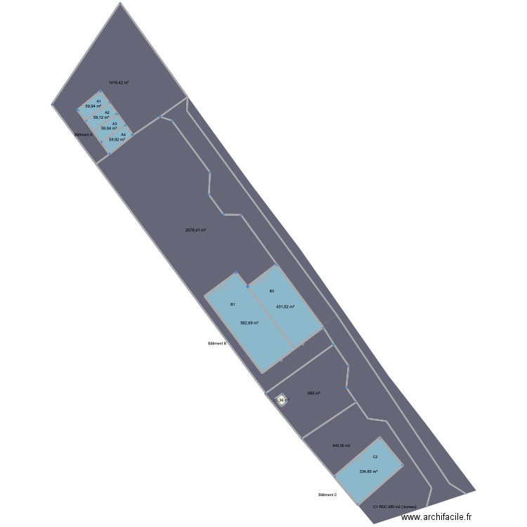 Blanzac. Plan de 11 pièces et 2097 m2