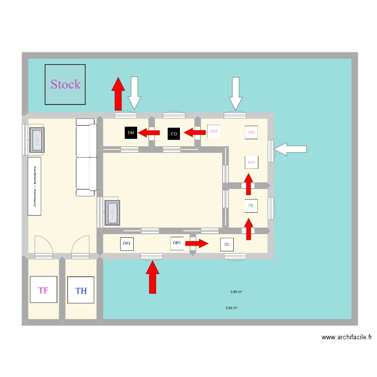 atelier prod. Plan de 11 pièces et 157 m2