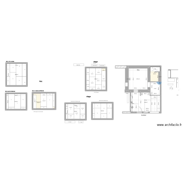 plan appart calepinage plafond 250x120 bis. Plan de 7 pièces et 45 m2