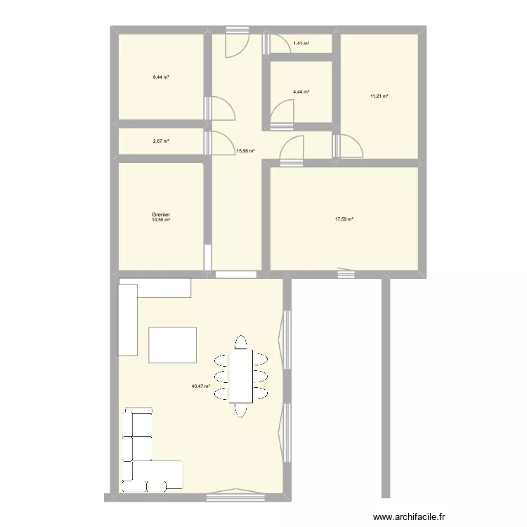 Plan B. Plan de 9  et 113 m²