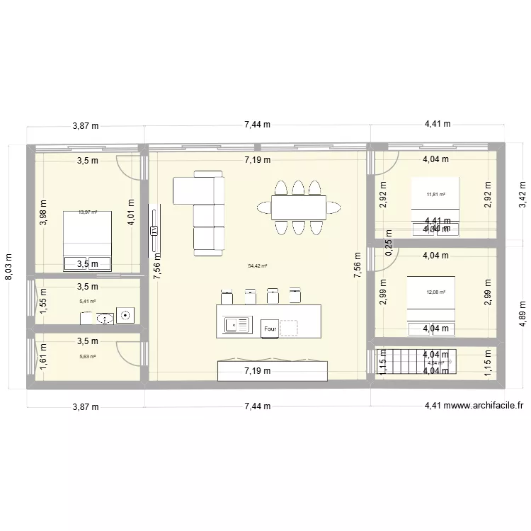 test. Plan de 7  et 108 m²