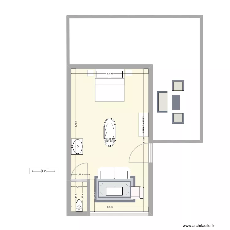 plan 2. Plan de 1 et 41 m² plan 2. Plan de 1 et 41 m²