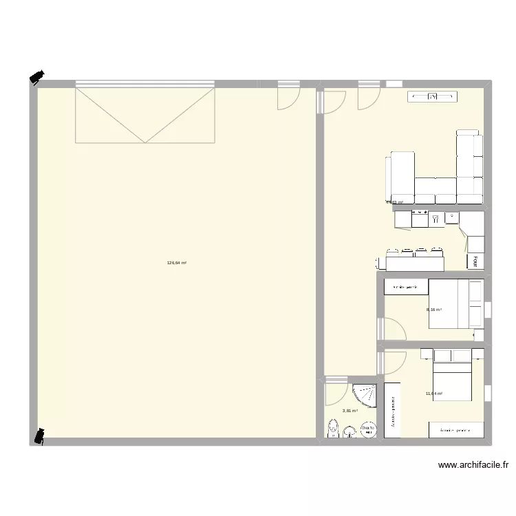 garage et maison. Plan de 