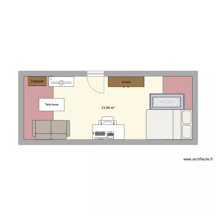 Chambre Guignes. Plan de 1 et 24 m² Chambre Guignes. Plan de 1 et 24 m²