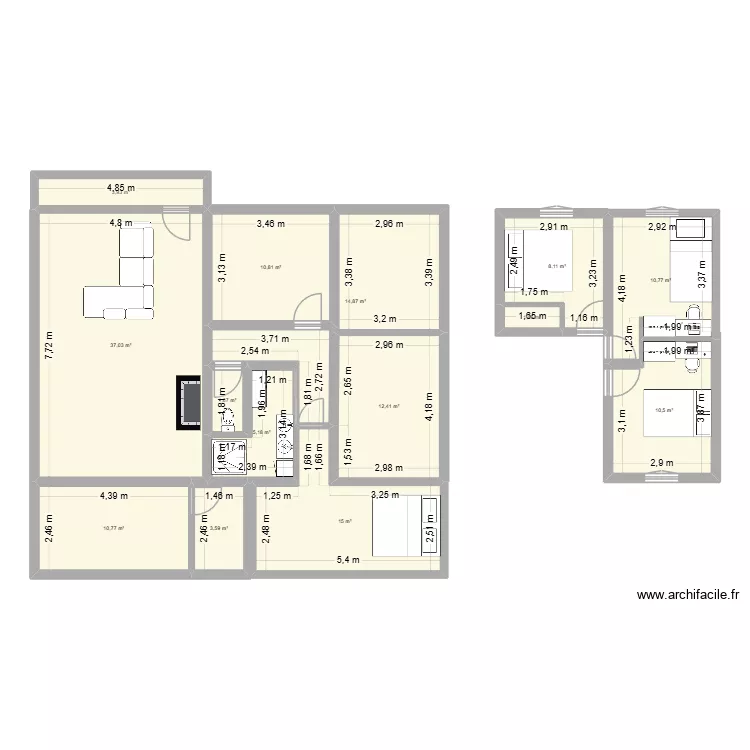 MAISON APRES TRAVAUX. Plan de 14  et 146 m²