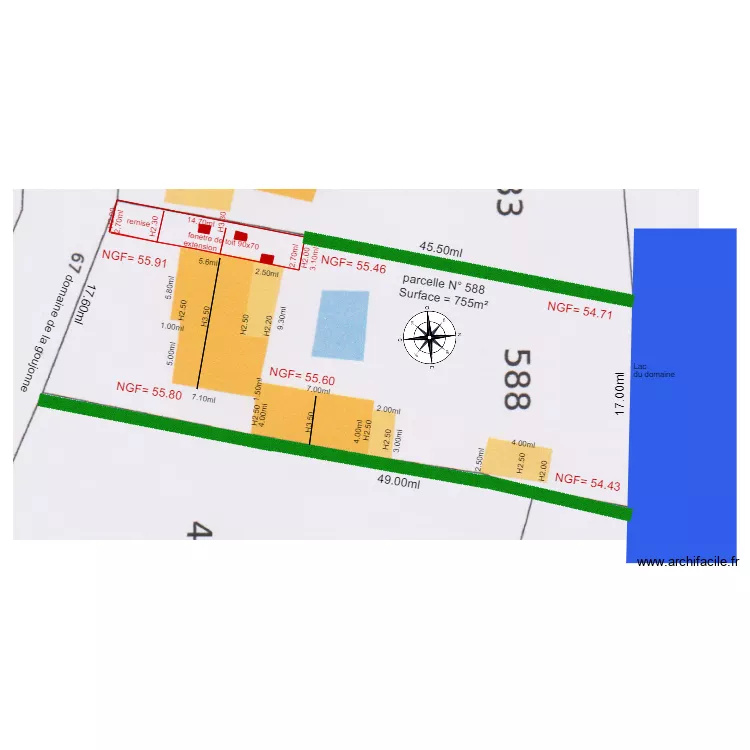 plan de masse                       chalet 67. Plan de 