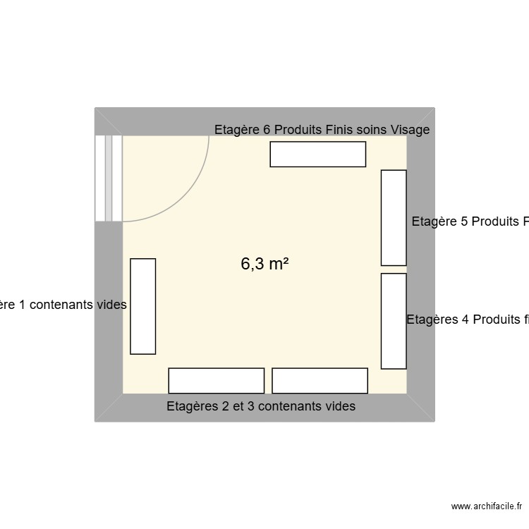 Espace Stockage. Plan de 1 pièce et 6 m2