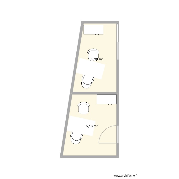 data. Plan de 2 pièces et 12 m2