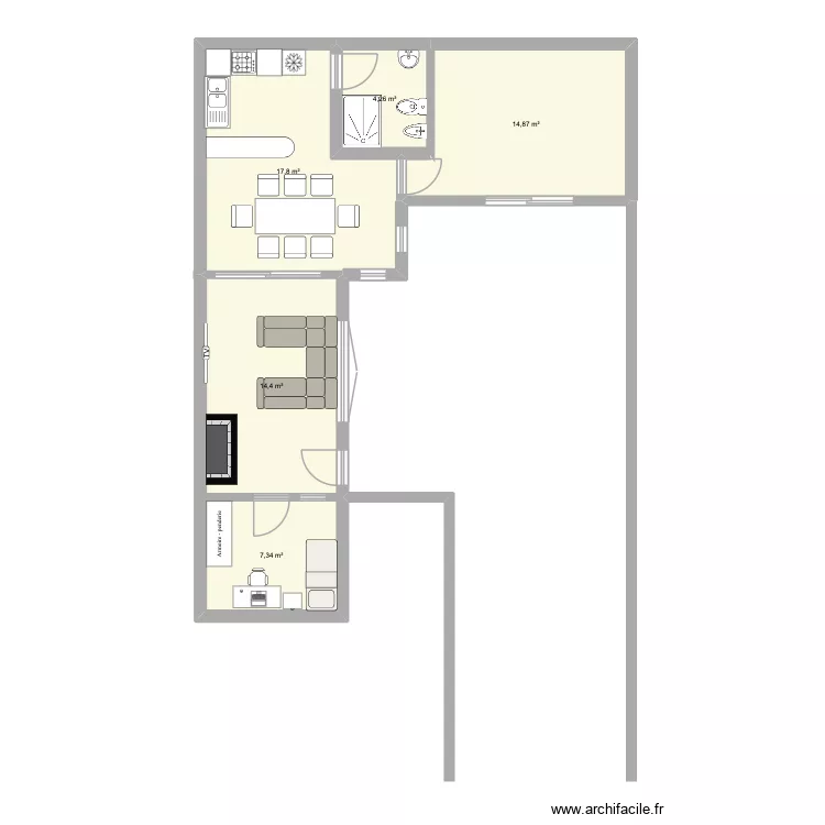 nuevo plan. Plan de 5  et 59 m²