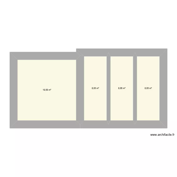 REZ DE CHAUSSEE. Plan de 4  et 44 m²