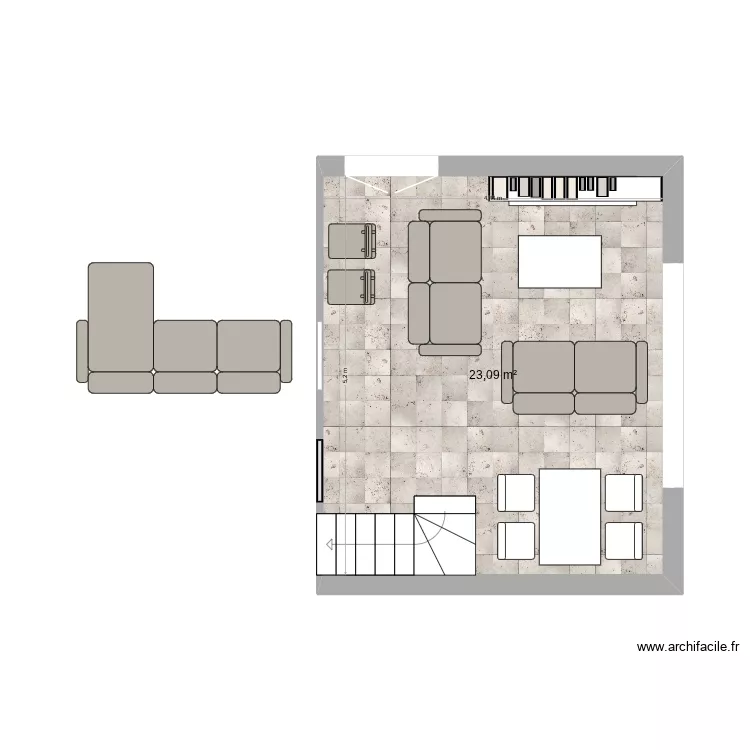 llança. Plan de 1 Pièce et 23 m² llança. Plan de 1 Pièce et 23 m²