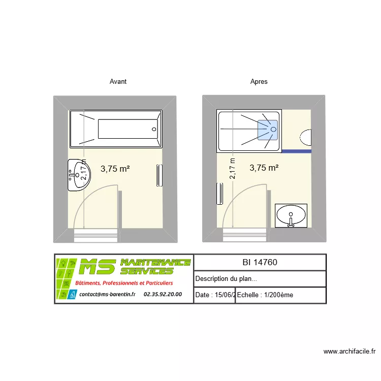 MS - criquetot seminor. Plan de 2 et 8 m² MS - criquetot seminor. Plan de 2 et 8 m²