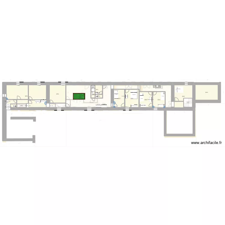 25_11_29 Nouveau plan RdC, 1er &eacute;tage avec toitures mais sans les 5 fen&ecirc;tres. Plan de 33  et 653 m²