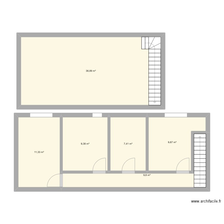 Maison. Plan de 6 pièces et 84 m2