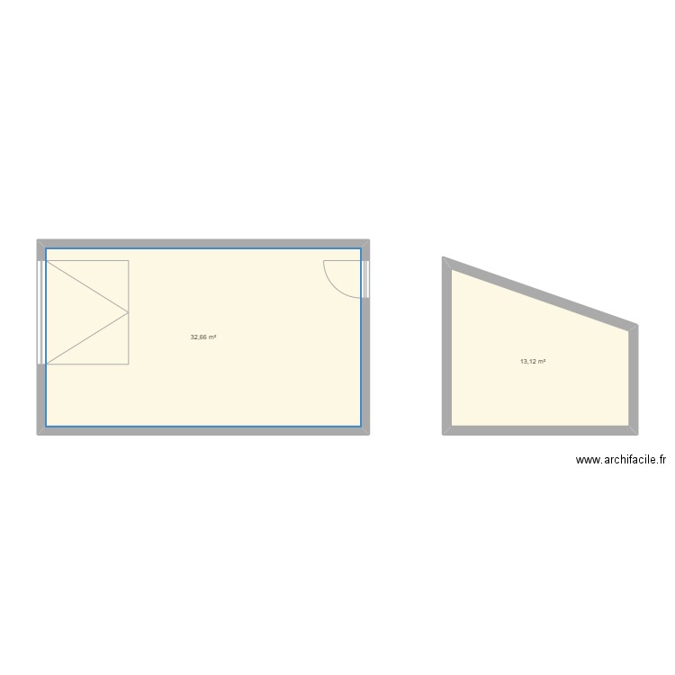 MARIN. Plan de 2 pièces et 46 m2