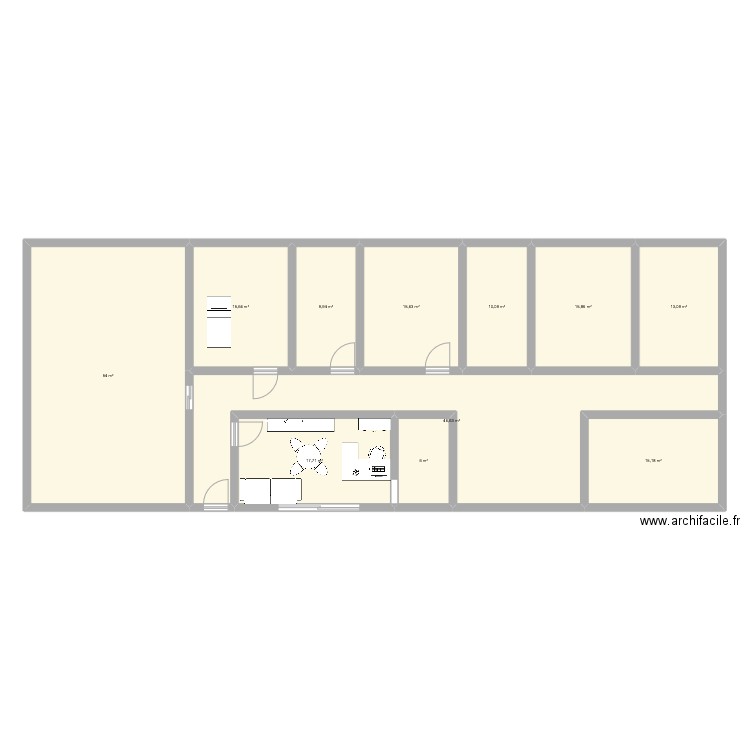 kiné. Plan de 11 pièces et 220 m2