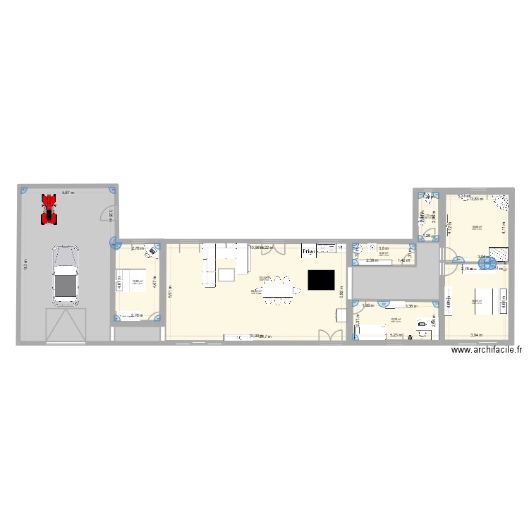 dudu. Plan de 10 pièces et 823 m2
