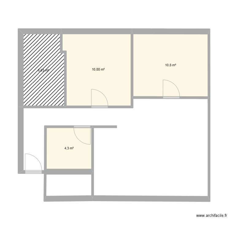 champion de cice. Plan de 4 pièces et 33 m2