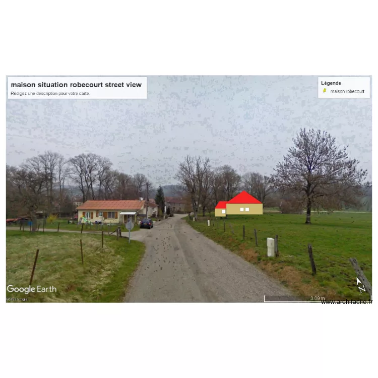 photomontage vue de loin robecourt. Plan de 