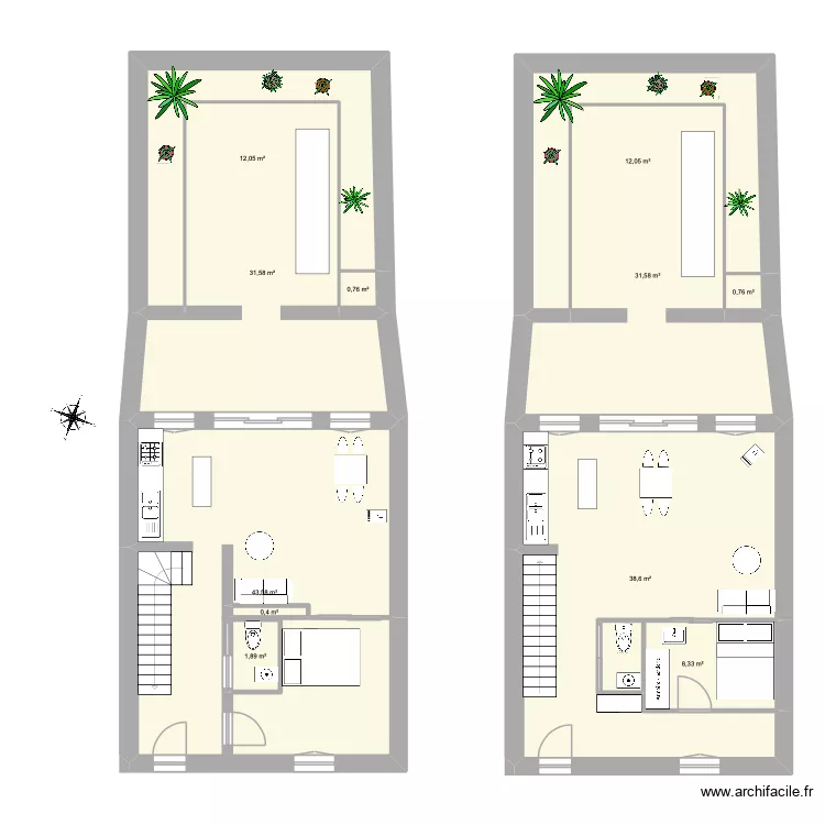 Plan Valmy chiotte couloir. Plan de 