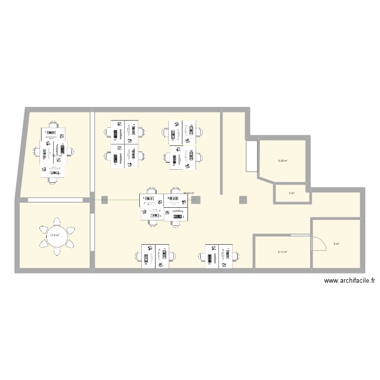 Fonataine - Bench. Plan de 7 pièces et 153 m2