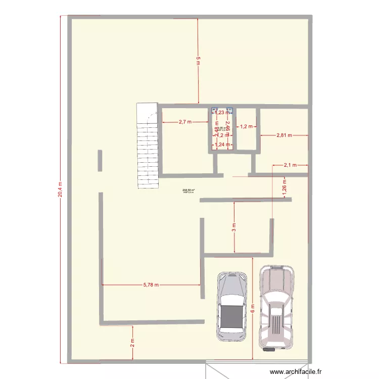 Plan 2 Rez de chauss&eacute;e. Plan de 2 Pièces et 272 m²