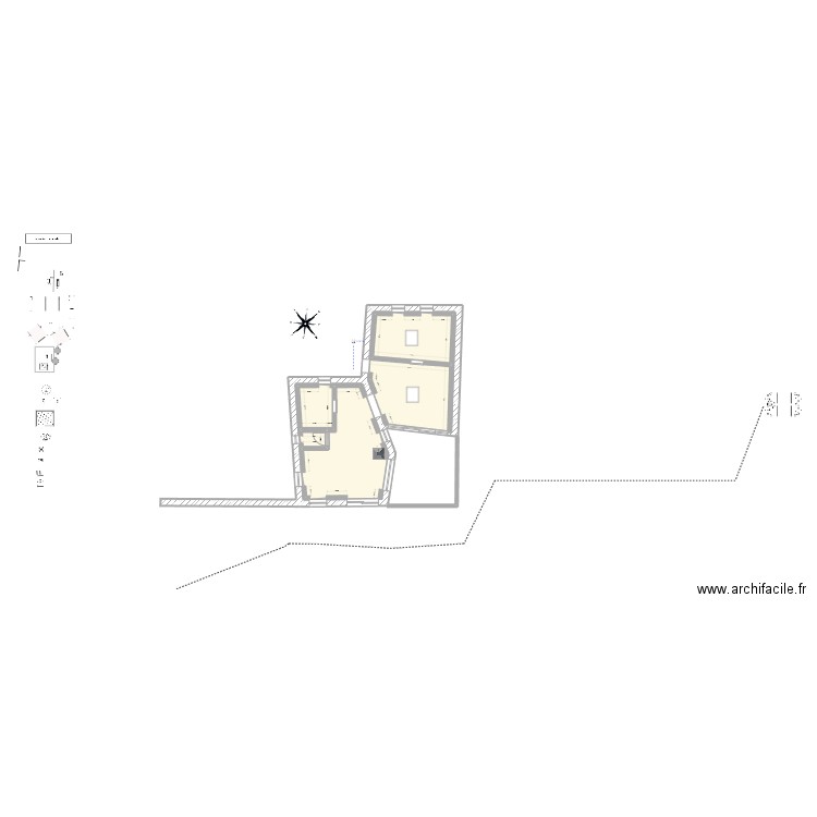 MAISON projet H2. Plan de 2 pièces et 74 m2