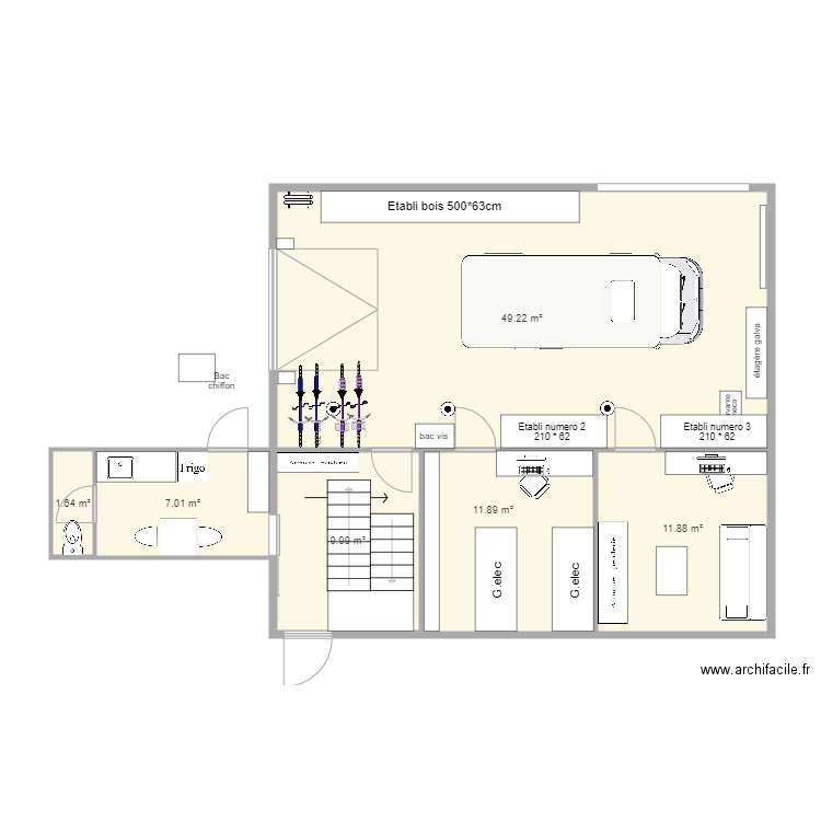 plan hangar v4 esc gauche 2 local 360. Plan de 6 pièces et 92 m2