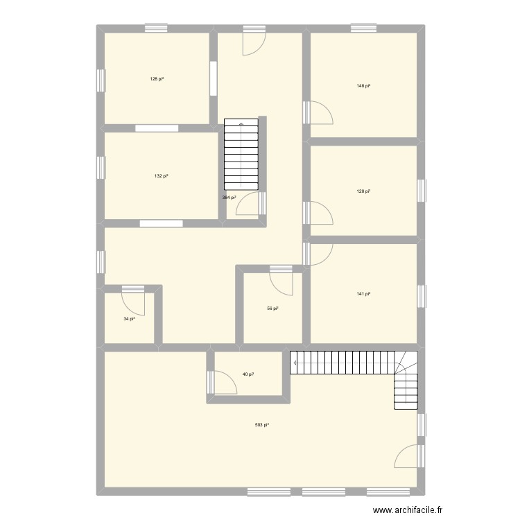 Woodward 1. Plan de 10 pièces et 157 m2