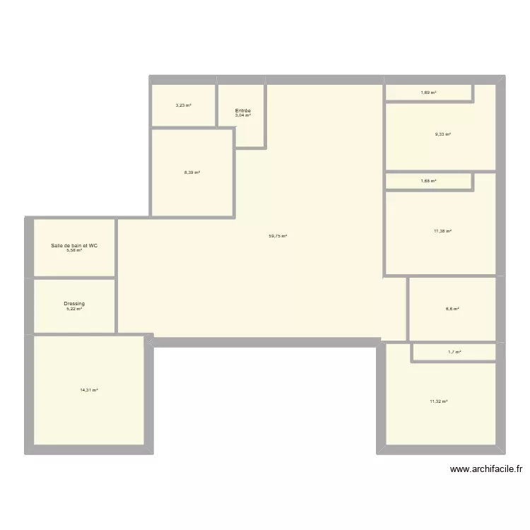 2026. Plan de 14 Pièces et 143 m²