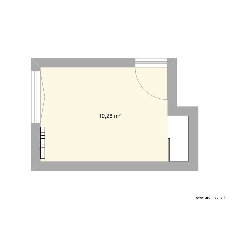 chambre fond vierge. Plan de 1 pièce et 10 m2