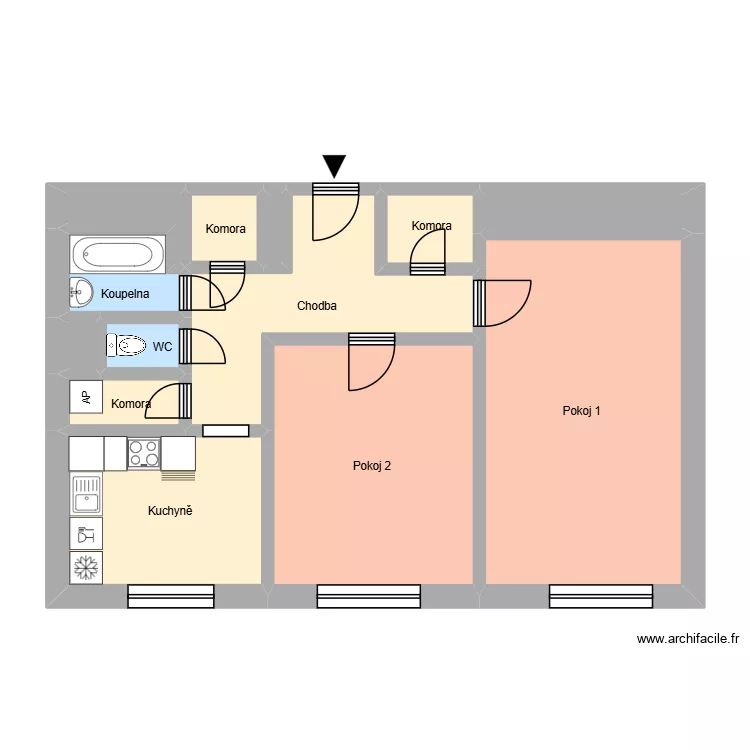 Nezvalovo n&aacute;měst&iacute; 844, byt 11. Plan de 17 Pièces et 187 m²