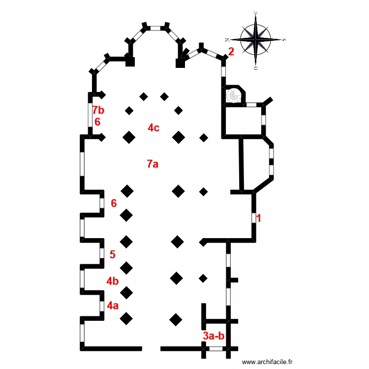 Eglise Saint Samson. Plan de 
