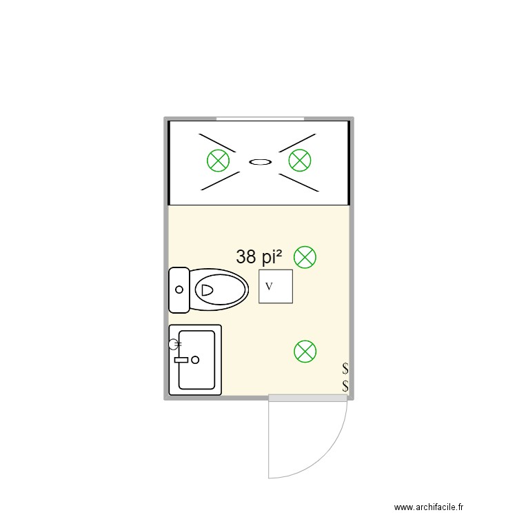 3330 ÉLECTRICITÉ. Plan de 1 pièce et 4 m2