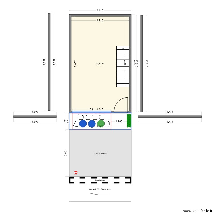 Iris1. Plan de 1 pièce et 30 m2